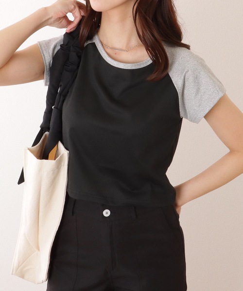 Lace Ladies(レースレディース)の「コンパクト 半袖 ベーシック ラグラン Tシャツ(Tシャツ/カットソー・レディース・ブラック/ホワイト/グレー・M/XL)」の5枚目の写真