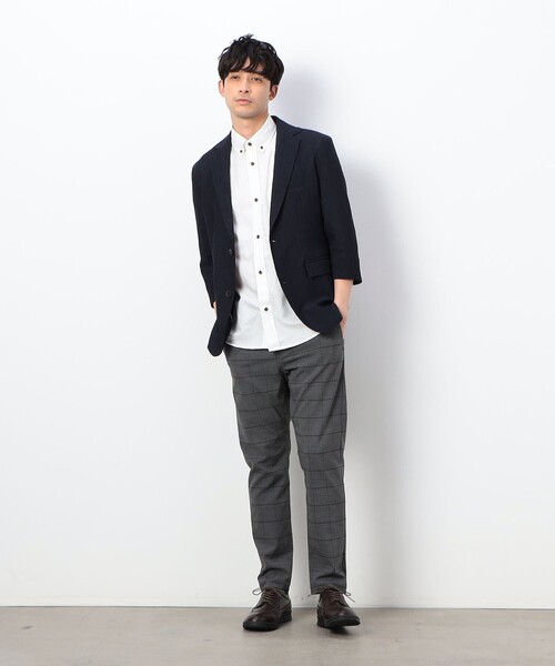 COMME CA COMMUNE(コムサコミューン)の「3Dエアートリコット 7分袖ジャケット(テーラードジャケット・メンズ・チャコール/ネイビー/ブルー・SMALL/MEDIUM/LARGE)」の8枚目の写真