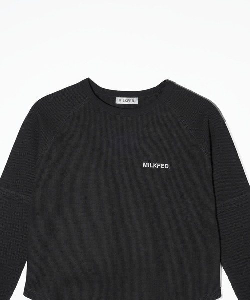 MILKFED.(ミルクフェド)の「WAFFLE B/B TOP(Tシャツ/カットソー・レディース・オフホワイト/ブラック/ブラウン・ONE SIZE)」の13枚目の写真