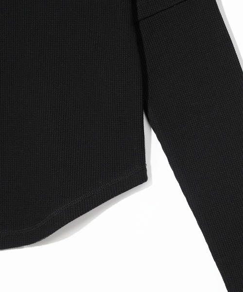 MILKFED.(ミルクフェド)の「WAFFLE B/B TOP(Tシャツ/カットソー・レディース・オフホワイト/ブラック/ブラウン・ONE SIZE)」の8枚目の写真
