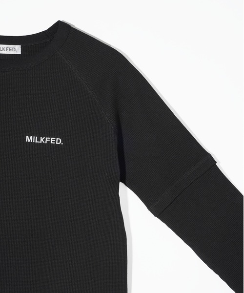 MILKFED.(ミルクフェド)の「WAFFLE B/B TOP(Tシャツ/カットソー・レディース・オフホワイト/ブラック/ブラウン・ONE SIZE)」の5枚目の写真