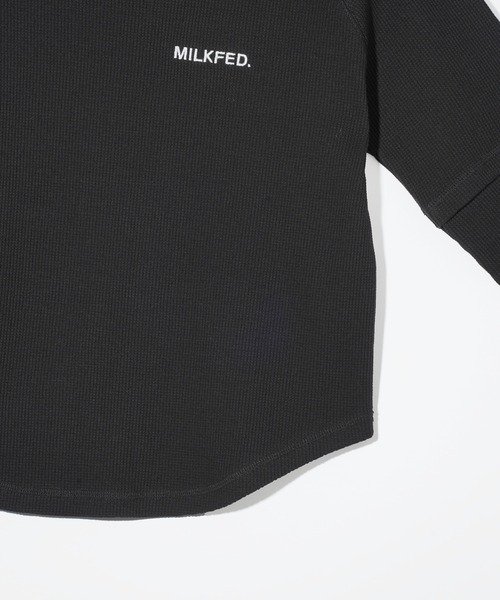 MILKFED.(ミルクフェド)の「WAFFLE B/B TOP(Tシャツ/カットソー・レディース・オフホワイト/ブラック/ブラウン・ONE SIZE)」の6枚目の写真