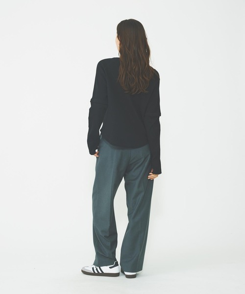 MILKFED.(ミルクフェド)の「WAFFLE B/B TOP(Tシャツ/カットソー・レディース・オフホワイト/ブラック/ブラウン・ONE SIZE)」の20枚目の写真