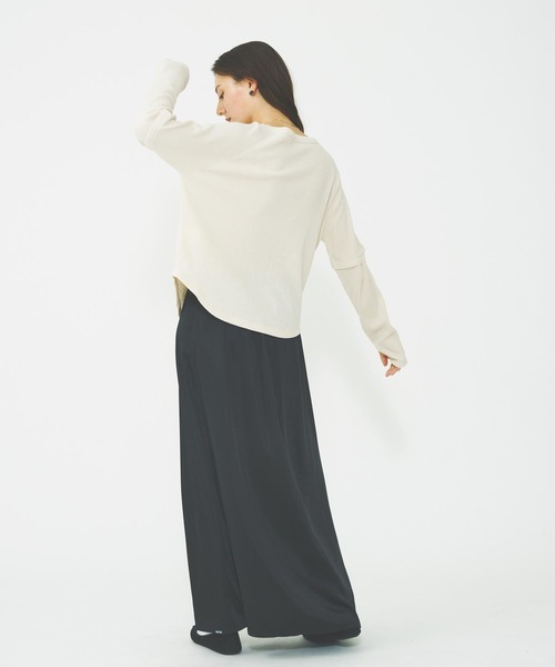 MILKFED.(ミルクフェド)の「WAFFLE B/B TOP(Tシャツ/カットソー・レディース・オフホワイト/ブラック/ブラウン・ONE SIZE)」の16枚目の写真