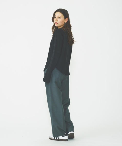 MILKFED.(ミルクフェド)の「WAFFLE B/B TOP(Tシャツ/カットソー・レディース・オフホワイト/ブラック/ブラウン・ONE SIZE)」の19枚目の写真