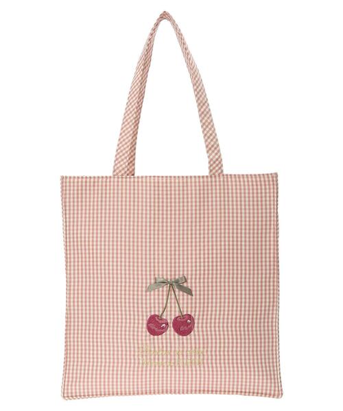 Maison de FLEUR（メゾンドフルール）の「チェリー刺繍スクエアトート