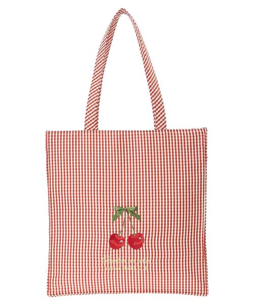 Maison de FLEUR（メゾンドフルール）の「チェリー刺繍スクエアトート