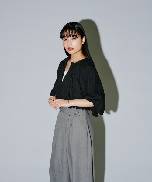 セール】フラッフィーガーゼショートバルーンジャケットトップ