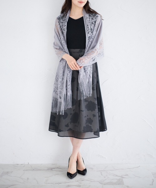 tocco closet(トッコ クローゼット)の「ウエストりぼん付きラメシフォン×フラワープリントドッキングワンピース(ワンピース・レディース・ピンク/ブラック・M)」の14枚目の写真