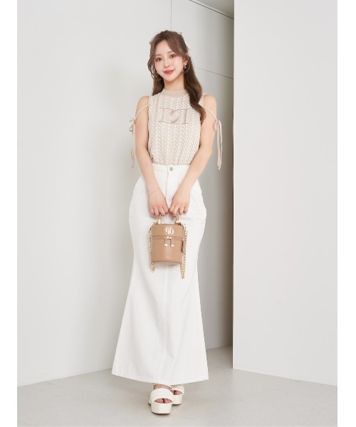 新品同様♡Darich♡DDロゴミックスノースリニットトップス♡ ダーリッチ Darich DDロゴミックスノースリニットトップス