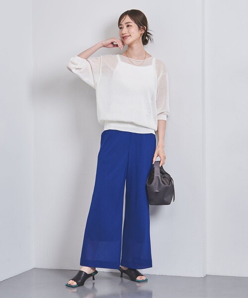 UNITED ARROWS(ユナイテッドアローズ)の「シアー ボートネックニット(ニット/セーター・レディース・ブラック/ナチュラル/オフホワイト/ライトブルー・FREE)」の8枚目の写真