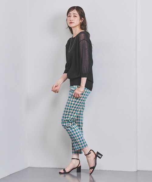 UNITED ARROWS(ユナイテッドアローズ)の「シアー ボートネックニット(ニット/セーター・レディース・ブラック/ナチュラル/オフホワイト/ライトブルー・FREE)」の11枚目の写真