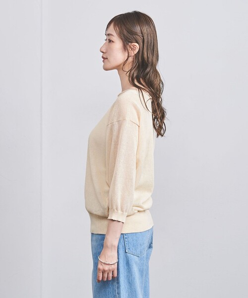 UNITED ARROWS(ユナイテッドアローズ)の「シアー ボートネックニット(ニット/セーター・レディース・ブラック/ナチュラル/オフホワイト/ライトブルー・FREE)」の15枚目の写真