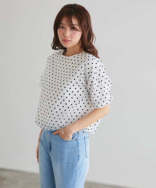ドット柄半袖ブラウス ドット柄半袖ブラウス | PROPORTION BODY DRESSING