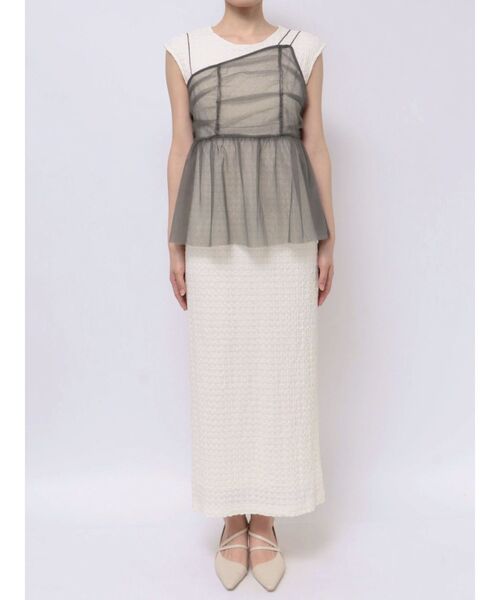 LAGUNAMOON（ラグナムーン）の「チュールペプラムセットカットワンピース（ワンピース・レディース・アイボリー/ブラック・SMALL/MEDIUM）」の10枚目の写真
