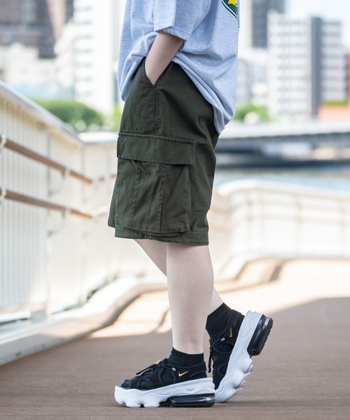 JOHN'S CLOSET（ジョンズクローゼット）の「【13】ツイルワイドカーゴショーツ（カーゴパンツ・メンズ・ブラック/カーキ/ウッドランド・MEDIUM/LARGE）」の21枚目の写真