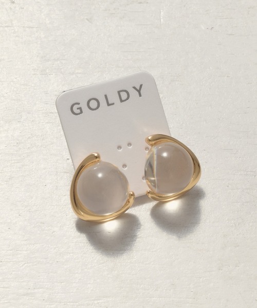 GOLDY(ゴールディ)の「メタル フレーム × クリア ボール ピアス(ピアス(両耳用)・レディース・ゴールド/シルバー・FREE)」の3枚目の写真