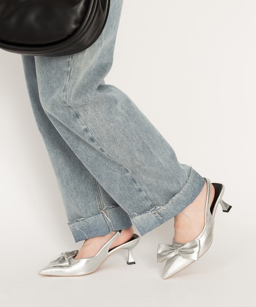 SVEC（シュベック）の「スリングバック ポインテッドトゥ ビックリボンパンプス（パンプス・レディース・ブラック/シルバー・Msize/Lsize/Ssize）」の18枚目の写真