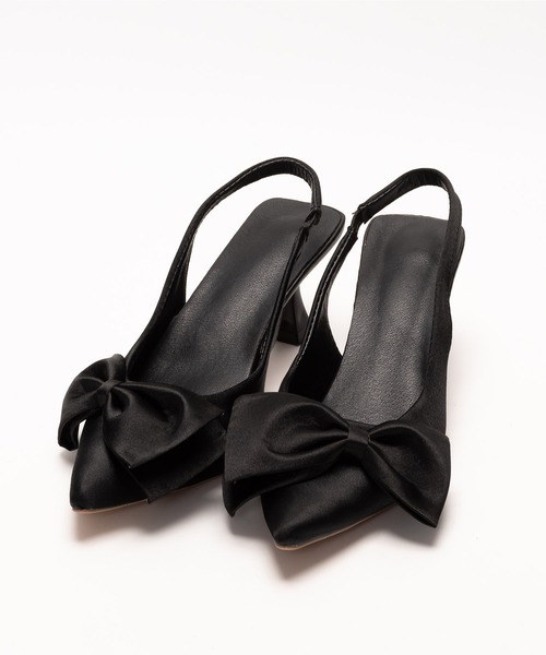 SVEC（シュベック）の「スリングバック ポインテッドトゥ ビックリボンパンプス（パンプス・レディース・ブラック/シルバー・Msize/Lsize/Ssize）」の5枚目の写真
