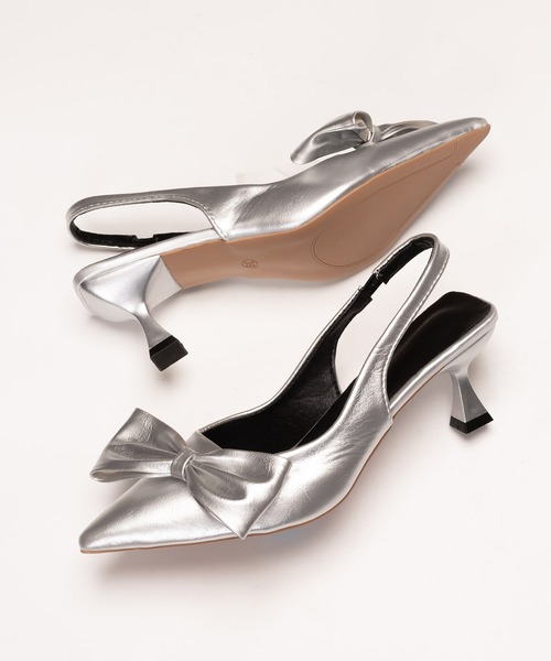 SVEC（シュベック）の「スリングバック ポインテッドトゥ ビックリボンパンプス（パンプス・レディース・ブラック/シルバー・Msize/Lsize/Ssize）」の17枚目の写真