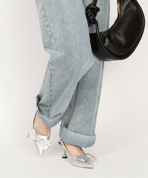 SVEC（シュベック）の「スリングバック ポインテッドトゥ ビックリボンパンプス（パンプス・レディース・ブラック/シルバー・Msize/Lsize/Ssize）」の19枚目の写真