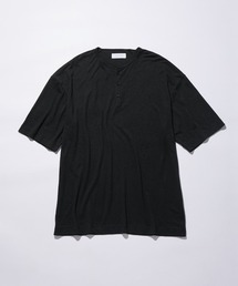 ADAM ET ROPE' | ミックスリネン スラブ 天竺 ヘンリーネック Tシャツ / ロングシーズン着用可能(Tシャツ/カットソー)