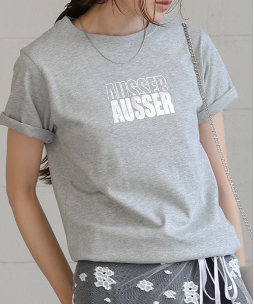 Bab(バブ)の「シルバーロゴプリントTシャツ(Tシャツ/カットソー・レディース・ブラック/チャコールグレー/杢グレー/オフホワイト・FREE)」の4枚目の写真