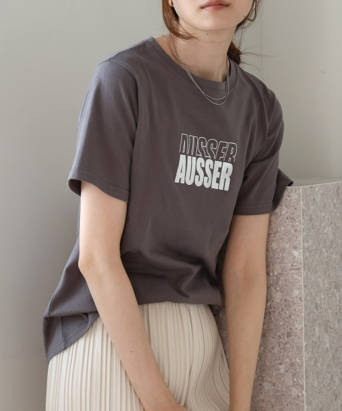 Bab(バブ)の「シルバーロゴプリントTシャツ(Tシャツ/カットソー・レディース・ブラック/チャコールグレー/杢グレー/オフホワイト・FREE)」の1枚目の写真