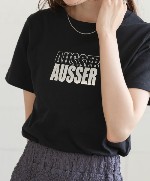 Bab(バブ)の「シルバーロゴプリントTシャツ(Tシャツ/カットソー・レディース・ブラック/チャコールグレー/杢グレー/オフホワイト・FREE)」の3枚目の写真