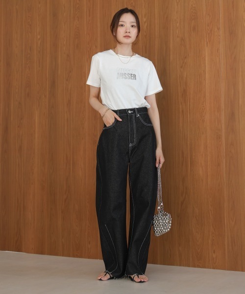 Bab(バブ)の「シルバーロゴプリントTシャツ(Tシャツ/カットソー・レディース・ブラック/チャコールグレー/杢グレー/オフホワイト・FREE)」の6枚目の写真