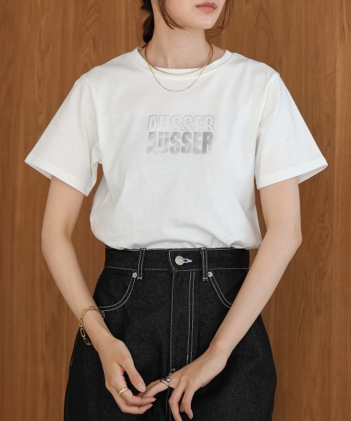 Bab(バブ)の「シルバーロゴプリントTシャツ(Tシャツ/カットソー・レディース・ブラック/チャコールグレー/杢グレー/オフホワイト・FREE)」の7枚目の写真
