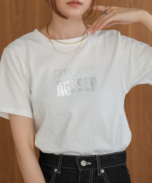 Bab(バブ)の「シルバーロゴプリントTシャツ(Tシャツ/カットソー・レディース・ブラック/チャコールグレー/杢グレー/オフホワイト・FREE)」の8枚目の写真