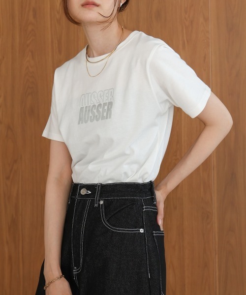 Bab(バブ)の「シルバーロゴプリントTシャツ(Tシャツ/カットソー・レディース・ブラック/チャコールグレー/杢グレー/オフホワイト・FREE)」の9枚目の写真