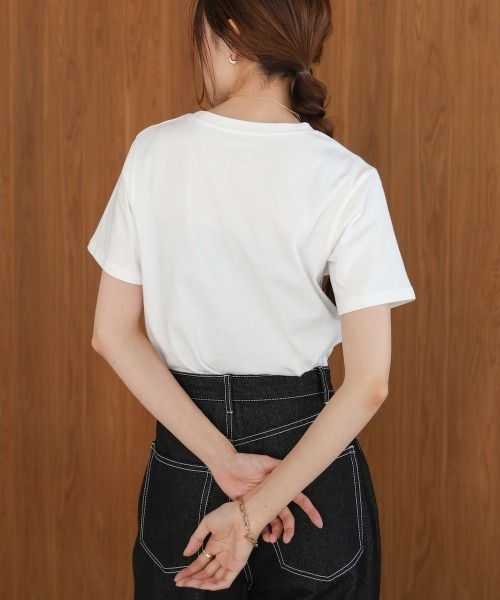 Bab(バブ)の「シルバーロゴプリントTシャツ(Tシャツ/カットソー・レディース・ブラック/チャコールグレー/杢グレー/オフホワイト・FREE)」の12枚目の写真