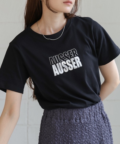 Bab(バブ)の「シルバーロゴプリントTシャツ(Tシャツ/カットソー・レディース・ブラック/チャコールグレー/杢グレー/オフホワイト・FREE)」の13枚目の写真