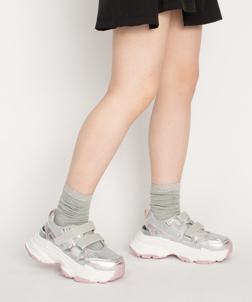 SVEC（シュベック）の「厚底 ベルクロ スニーカーサンダル（スニーカー・レディース・ピンク/ホワイト・35/36/37/38/39）」の10枚目の写真