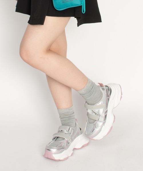 SVEC（シュベック）の「厚底 ベルクロ スニーカーサンダル（スニーカー・レディース・ピンク/ホワイト・35/36/37/38/39）」の8枚目の写真