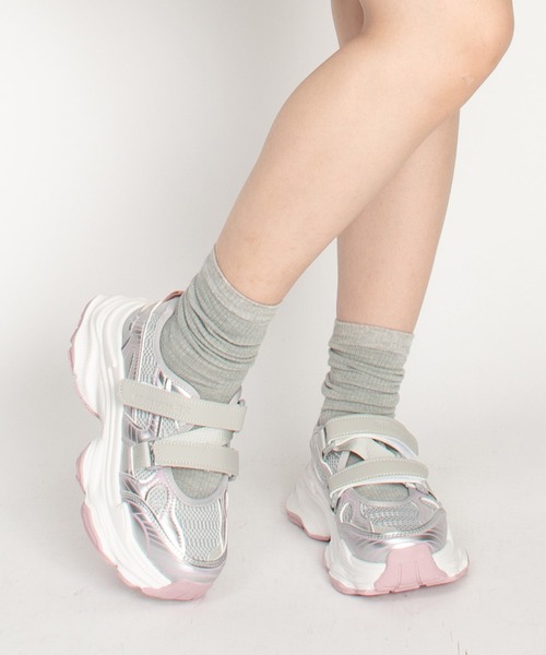 SVEC（シュベック）の「厚底 ベルクロ スニーカーサンダル（スニーカー・レディース・ピンク/ホワイト・35/36/37/38/39）」の13枚目の写真