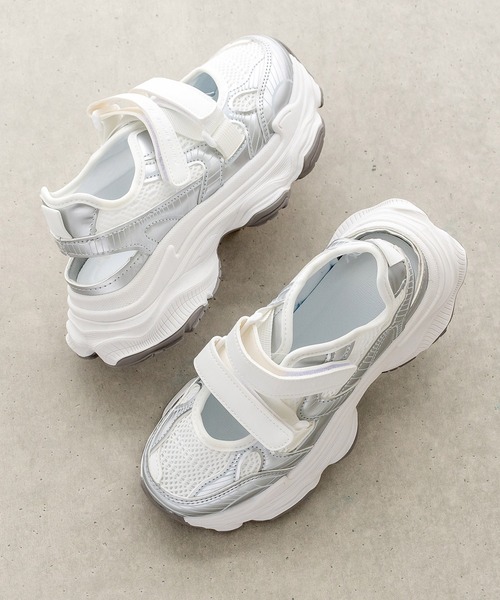 SVEC（シュベック）の「厚底 ベルクロ スニーカーサンダル（スニーカー・レディース・ピンク/ホワイト・35/36/37/38/39）」の20枚目の写真