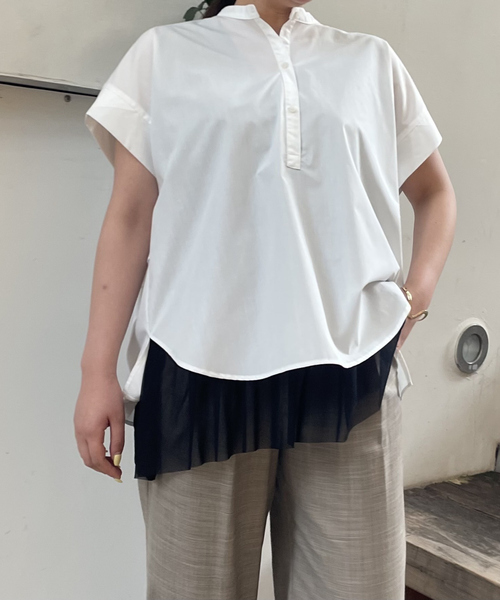 abahouse mavie（アバハウスマヴィ）の「チュールレイヤード2WAYタンク（タンクトップ・レディース・ブラック/ホワイト・フリー）」の13枚目の写真