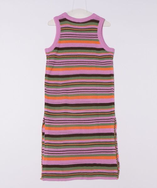 Q(キュー)の「マルチボーダーニットワンピース(ワンピース・レディース・ピンク系その他・MEDIUM)」の3枚目の写真