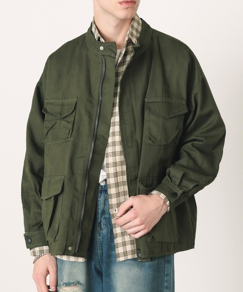 ROOPTOKYO(ループトウキョウ)の「▲military zip jacket/ミリタリー ジップジャケット(ブルゾン・メンズ・ブラック/グリーン・XL/2XL)」の14枚目の写真