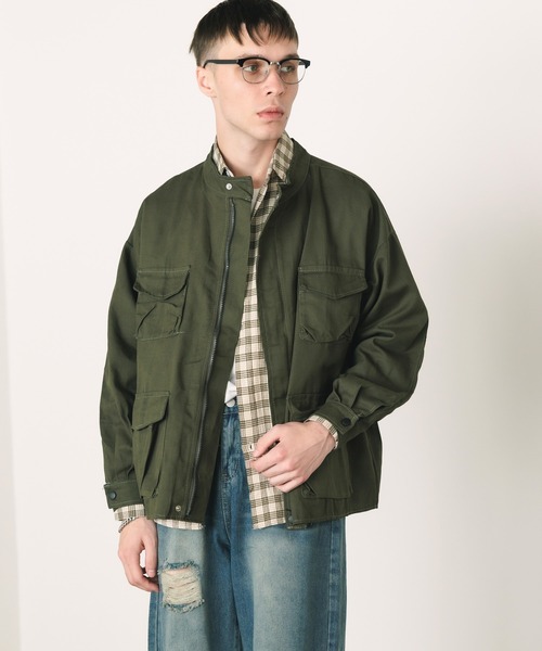 ROOPTOKYO(ループトウキョウ)の「▲military zip jacket/ミリタリー ジップジャケット(ブルゾン・メンズ・ブラック/グリーン・XL/2XL)」の15枚目の写真
