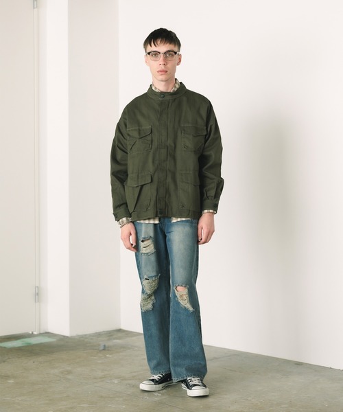 ROOPTOKYO(ループトウキョウ)の「▲military zip jacket/ミリタリー ジップジャケット(ブルゾン・メンズ・ブラック/グリーン・XL/2XL)」の16枚目の写真