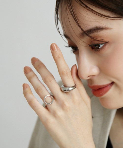 abaskdesign（アバスクデザイン）の「金属アレルギー対応 オープンサークルステンレスリング（リング・レディース・シルバー/ゴールド・14号）」の7枚目の写真