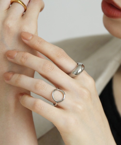 abaskdesign（アバスクデザイン）の「金属アレルギー対応 オープンサークルステンレスリング（リング・レディース・シルバー/ゴールド・14号）」の8枚目の写真