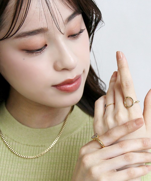 abaskdesign（アバスクデザイン）の「金属アレルギー対応 オープンサークルステンレスリング（リング・レディース・シルバー/ゴールド・14号）」の10枚目の写真