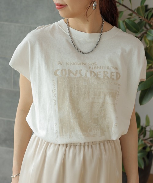 LEPSIM(レプシィム)の「フレンチスリーブプリントチュニック 124107(Tシャツ/カットソー・レディース・イエロー/グレー/ブルー/オフホワイト・FREE)」の22枚目の写真