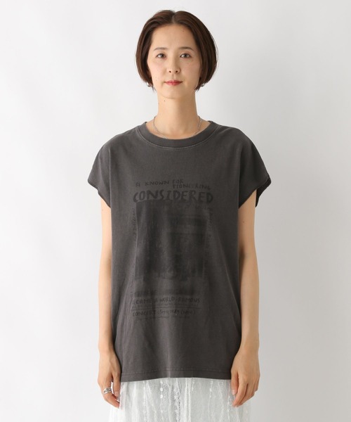 LEPSIM(レプシィム)の「フレンチスリーブプリントチュニック 124107(Tシャツ/カットソー・レディース・イエロー/グレー/ブルー/オフホワイト・FREE)」の7枚目の写真