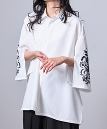 JUNRED | スリットワイドスリーブ刺繍シャツ(シャツ/ブラウス)